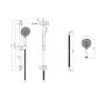 Chrome Thermostatic Mixer Shower with Round Hand Shower & Hand Shower - Flow