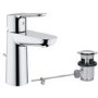 Grohe BauEdge Cloakroom Mono Basin Mixer Tap with Waste