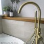 Brushed Brass Freestanding Bath Shower Mixer Tap - Arissa