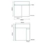 600mm Wall Hung Vanity Basin Unit - White Double Door - Murcia Range