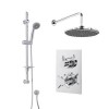 Rina Slide Shower Rail Kit with EcoStyle Dual Valve, 200mm Head &amp; Wall Outlet 