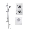 Rina Slide Shower Rail Kit with EcoStyle Dual Valve Wall Outlet Filler &amp; Overflow