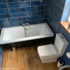 Black Freestanding Double Ended Bath with Chrome Feet 1600 x 750mm - Athena