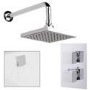 EcoCube Dual Valve with 150mm Square Shower Head, Filler & Overflow