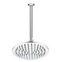 300mm Chrome Ultra Slim Round Rainfall Shower Head with Ceiling Arm