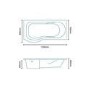 P-Shaped Shower Bath and Curved Screen - Left Hand - L1500 x W800mm