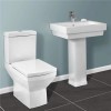 Tabor Close Coupled Toilet &amp; Turin Full Pedestal Two Piece Suite