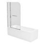 Single Ended Shower Bath with Front Panel & Hinged Chrome Bath Screen with Towel Rail 1800 x 700mm - Alton