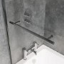 Single Ended Shower Bath with Front Panel & Chrome Bath Screen with Towel Rail 1700 x 700mm - Rutland