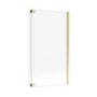 L Shape Shower Bath Right Hand with Front Panel & Brushed Brass Screen 1500 x 850mm - Lomax