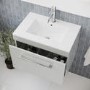 600mm Grey Wall Hung Vanity Unit with Basin and Chrome Handle - Ashford