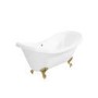 Freestanding Double Ended Roll Top Bath with Brushed Brass Feet 1750 x 740mm - Park Royal