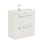 Grade A1 - 800mm White Freestanding Vanity Unit with Basin and Chrome Handles - Ashford
