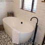 Black Freestanding Bath Shower Mixer and Wall Mounted Basin Tap Set - Camden