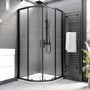Black 8mm Glass Quadrant Shower Enclosure with Shower Tray 900mm - Pavo
