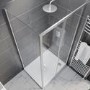 Grade A1 - Chrome 8mm Glass Rectangular Sliding Shower Enclosure 1000x900mm - Pavo