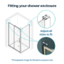 Chrome 8mm Glass Rectangular Sliding Shower Enclosure with Shower Tray 1400x900mm - Pavo