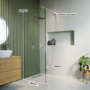 800mm Frameless Wet Room Shower Screen with 300mm Fixed Panel - Corvus