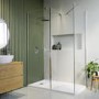 1400x800mm Frameless Walk In Shower Enclosure with 300mm Fixed Panel and Shower Tray - Corvus