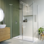 1400x800mm Frameless Walk In Shower Enclosure with 300mm Fixed Panel and Shower Tray - Corvus
