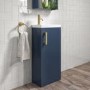 400mm Blue Cloakroom Freestanding Vanity Unit with Basin and Brass Handle - Ashford