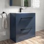 800mm Blue Freestanding Vanity Unit with Basin and Black Handle - Ashford