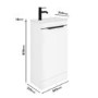 460mm White Cloakroom Freestanding Vanity Unit with Basin - Sion