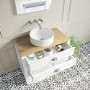 850mm White Traditional Freestanding Vanity Unit with Basin and Chrome Handles - Kentmere