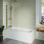 Single Ended Shower Bath with Front Panel & Brass Bath Screen 1700 x 750mm - Cotswold