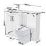 1100mm White Toilet and Sink Unit Left Hand with Square Toilet and Chrome Fittings - Ashford