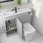 900mm Grey Cloakroom Toilet and Sink Unit with Square Toilet and Black Fittings - Ashford