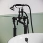Black Freestanding Bath Shower Mixer Tap - Helston