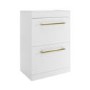 600mm White Freestanding Vanity Unit with Basin and Brushed Handle - Ashford