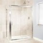 Sliding Shower Enclosure 1400 x 800mm  - 6mm Glass - Aquafloe Range