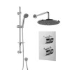 EcoS9 Valve, Wall Shower Outlet, Slide Rail Kit and Round 25cm Shower Head &amp; Wall Arm