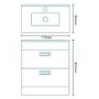 700mm Floor Standing Vanity Basin Unit - White Double Drawer - Aspen Range