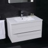 Aspen 600mm Wall Hung Vanity Basin Unit - Drawer - White