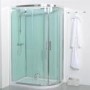 Offset Left Handed Shower Cabin with Aqua White Back Panels - 1200 x 900mm