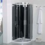 Quatro Quadrant Shower Cabin with Black Back Panels - 900 x 900mm