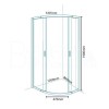 Offset Quadrant Shower Enclosure 1200 x 800mm - 8mm Glass - Aquafloe Iris Range