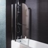 Curved Hinged Bath Shower Screen H1435 x W1000mm with Towel Rail
