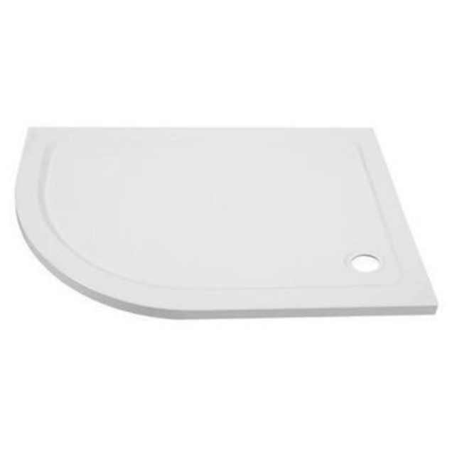 Left Hand Offset Quadrant Low Profile Shower Tray - 900 x 760mm - Ultralite
