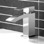 Chrome Freestanding Bath Shower Mixer and Basin Tap Set - Wave