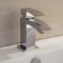 Chrome Freestanding Bath Shower Mixer and Basin Tap Set - Wave