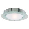 Chrome Flush Ceiling Light With Frosted Glass 
