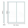 Sliding Door Shower Enclosure 1100 x 900mm - 8mm Glass - Aquafloe Iris Range