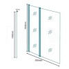 Straight Hinged Double Bath Shower Screen H1400 x W940mm