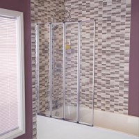 Large Straight 4 Fold Bath Shower Screen - H1400 x W1000mm Large Straight 4 Fold Bath Shower Screen - H1400 x W1000mm