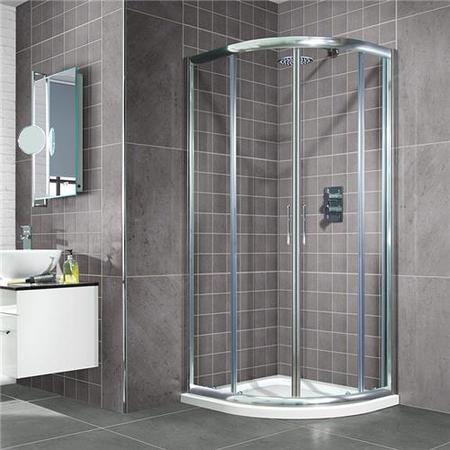 Aquafloe 6mm 1000 x 1000 Sliding Door Quadrant Shower Enclosure 