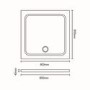 Square Low Profile Shower Tray 800 x 800mm - Slim Line